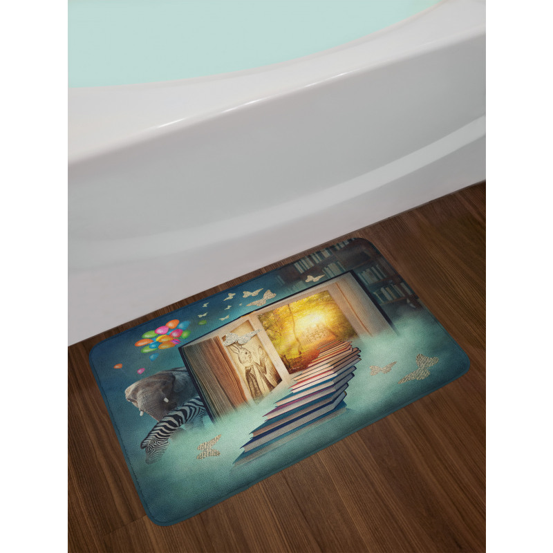 Magic Book and Animals Bath Mat