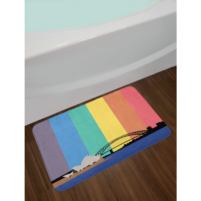 Sydney Building on Rainbow Bath Mat