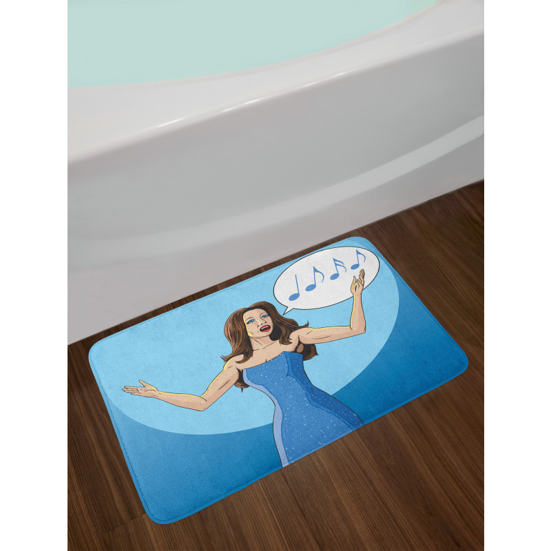 Comic Book Art Singing Woman Bath Mat