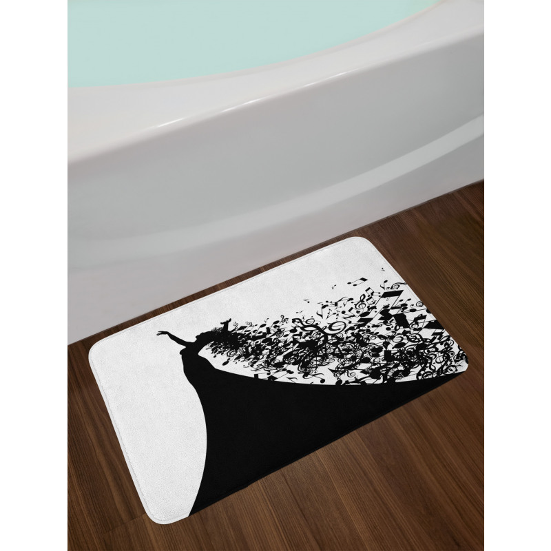 Black and White Singer Woman Bath Mat