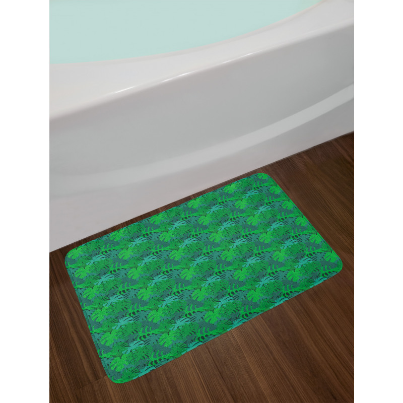 Exotic Monochrome Leaf Bath Mat