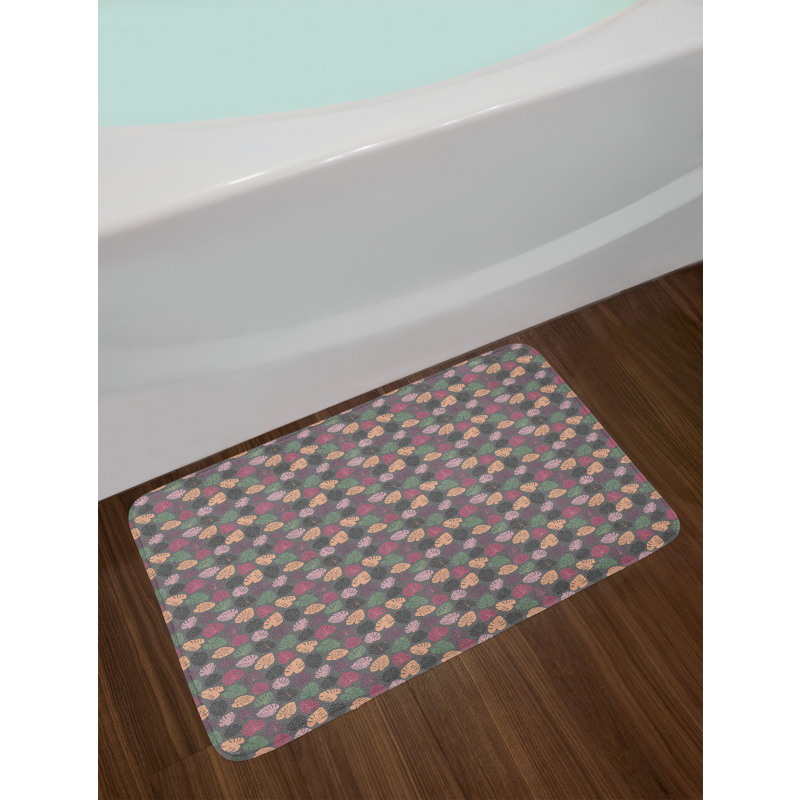 Pastel Abstract Leaves Bath Mat