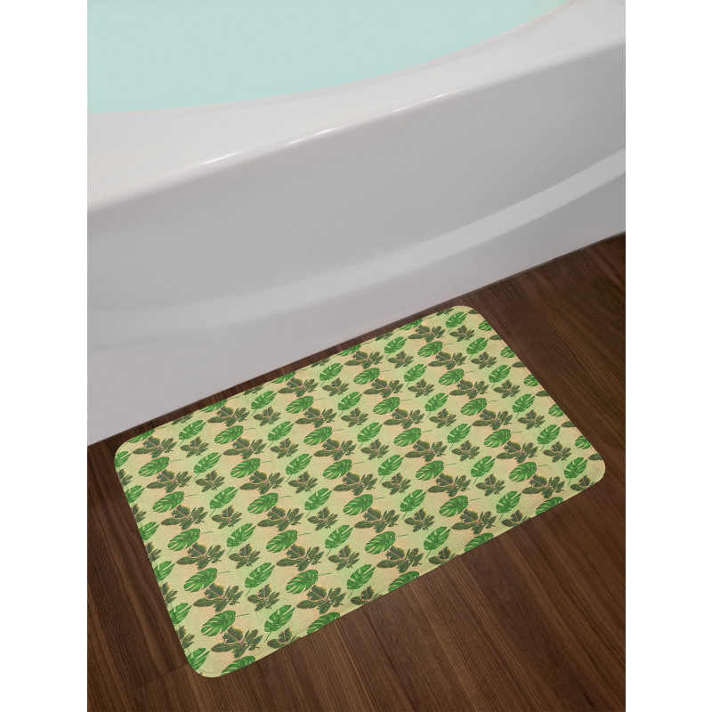 Exotic Leaves Scenery Bath Mat