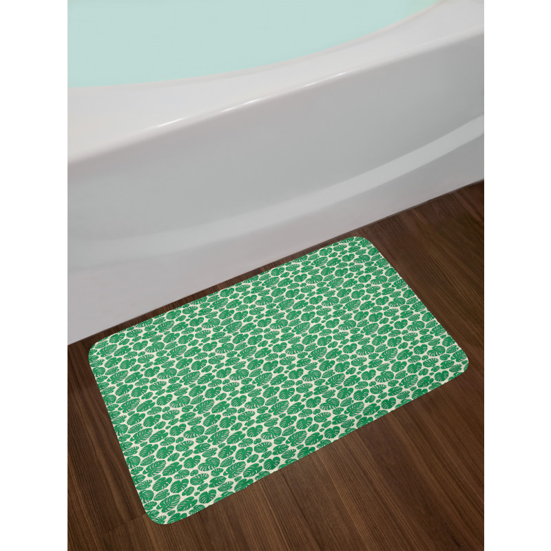 Hawaiian Summer Leaves Bath Mat