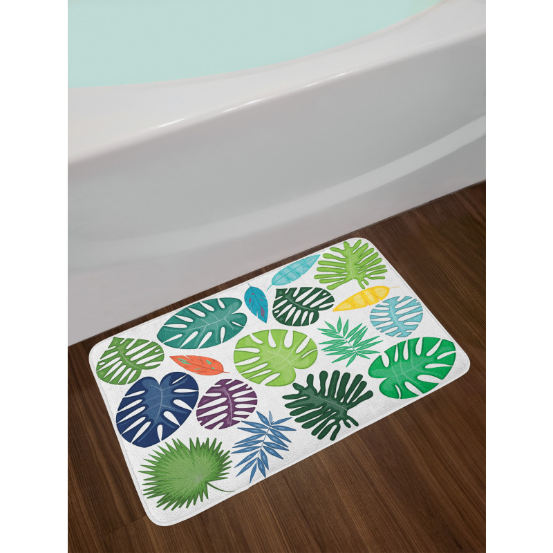 Colorful Bold Leaves Bath Mat