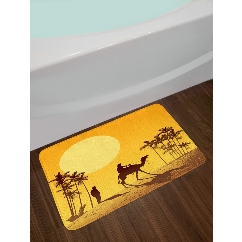 Camel Men and Palms Bath Mat