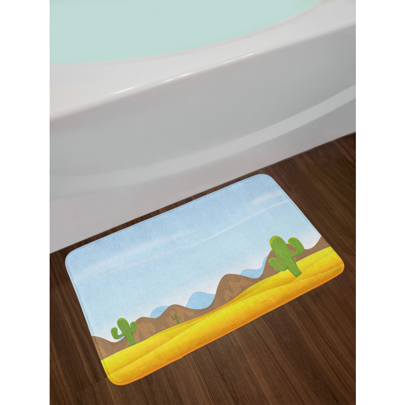 Cactus Plants Mountains Desert Bath Mat