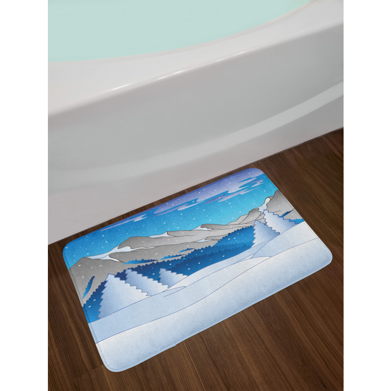 Mountainous Scenery Bath Mat