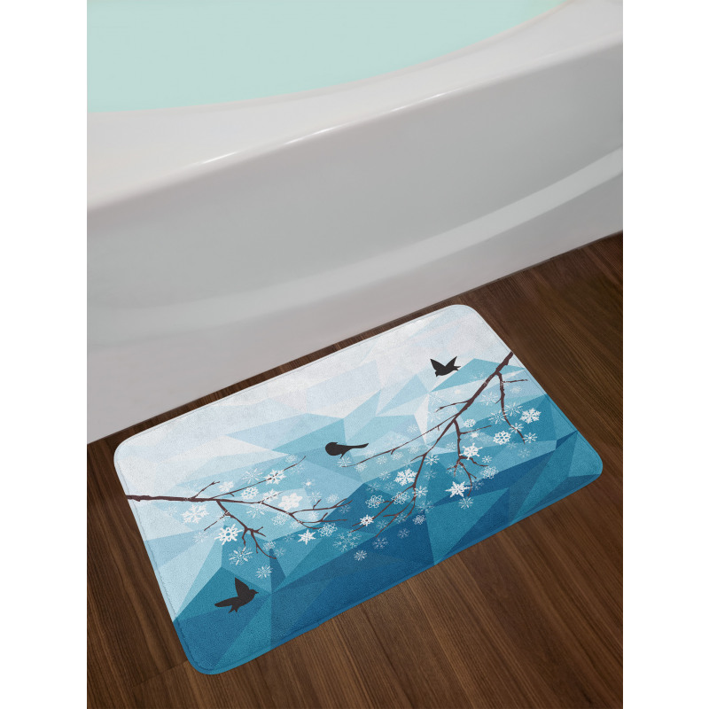 Bird Flying Polygonal Bath Mat