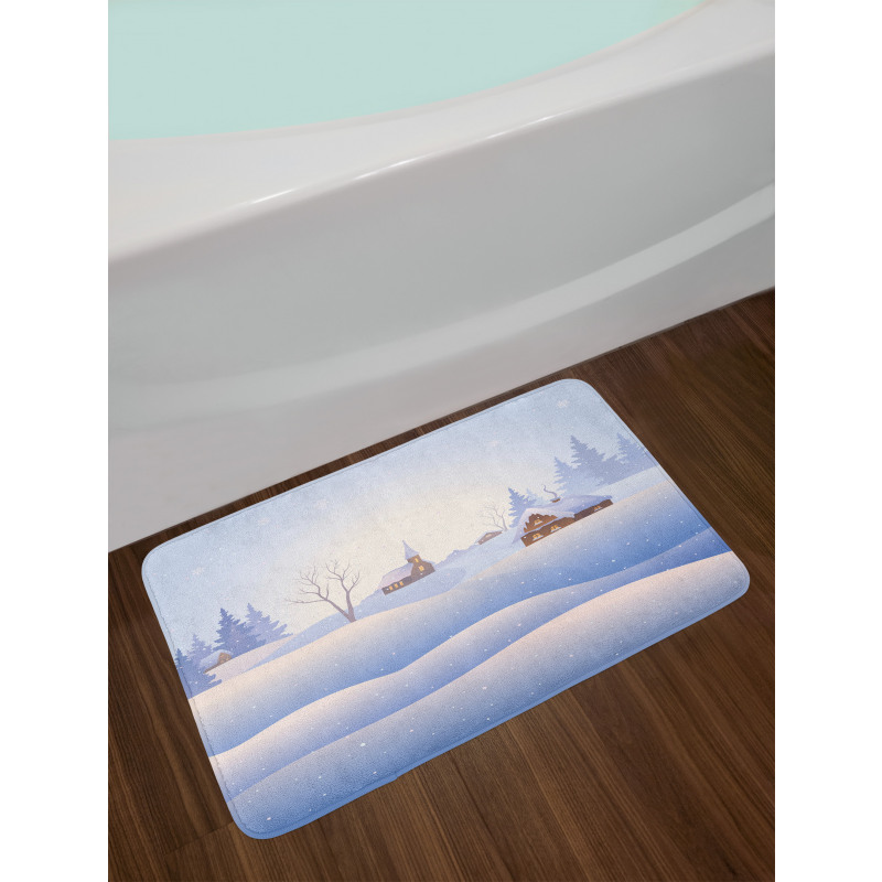 Village Landscape View Bath Mat