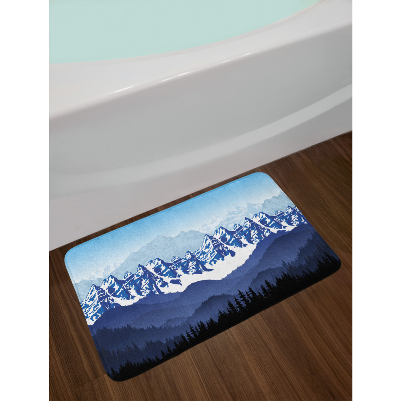 Hills Covered in Snow Bath Mat