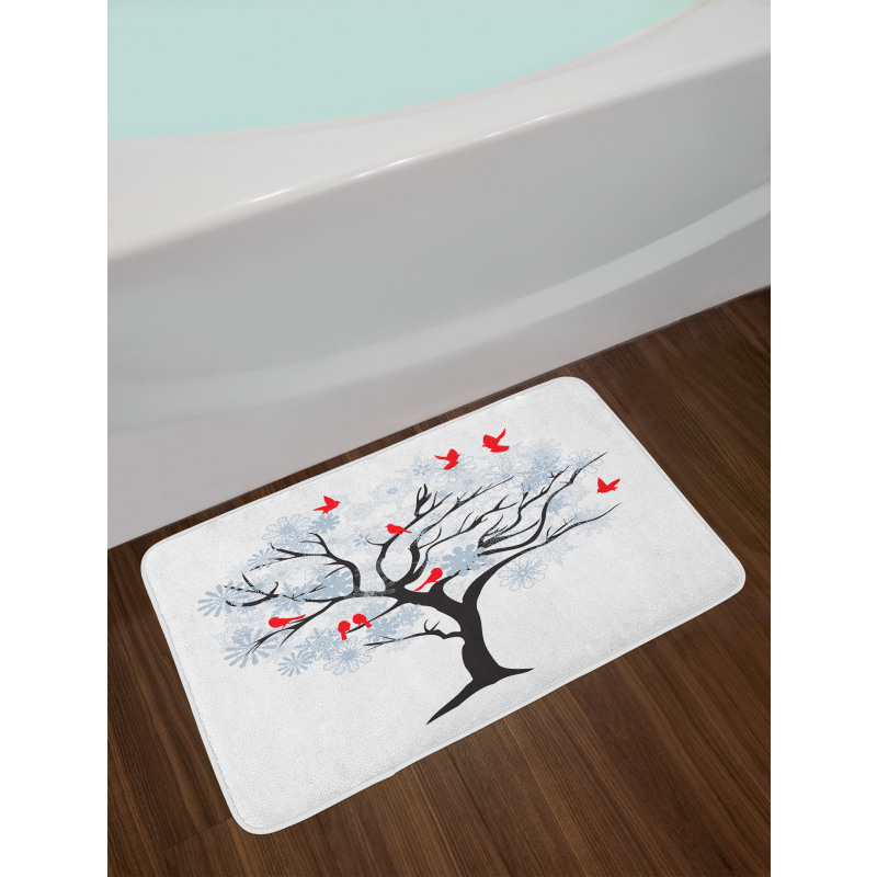 Birds Flying on a Tree Bath Mat