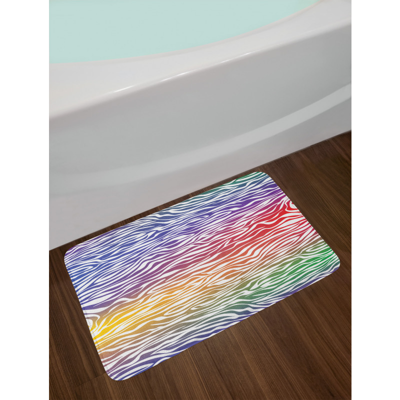 Abstract Zebra Skin Bath Mat