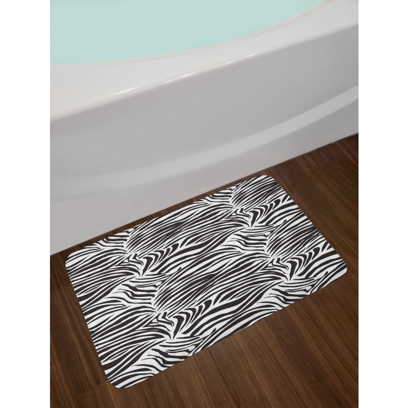 Wild Zebra Lines Bath Mat