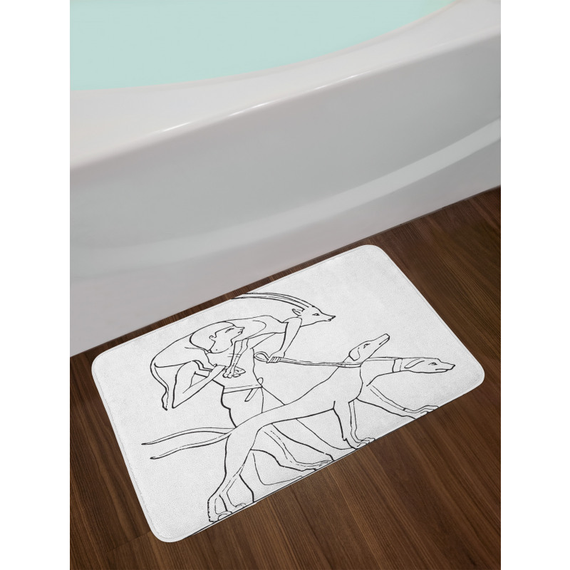 Hunter with Dogs Bath Mat