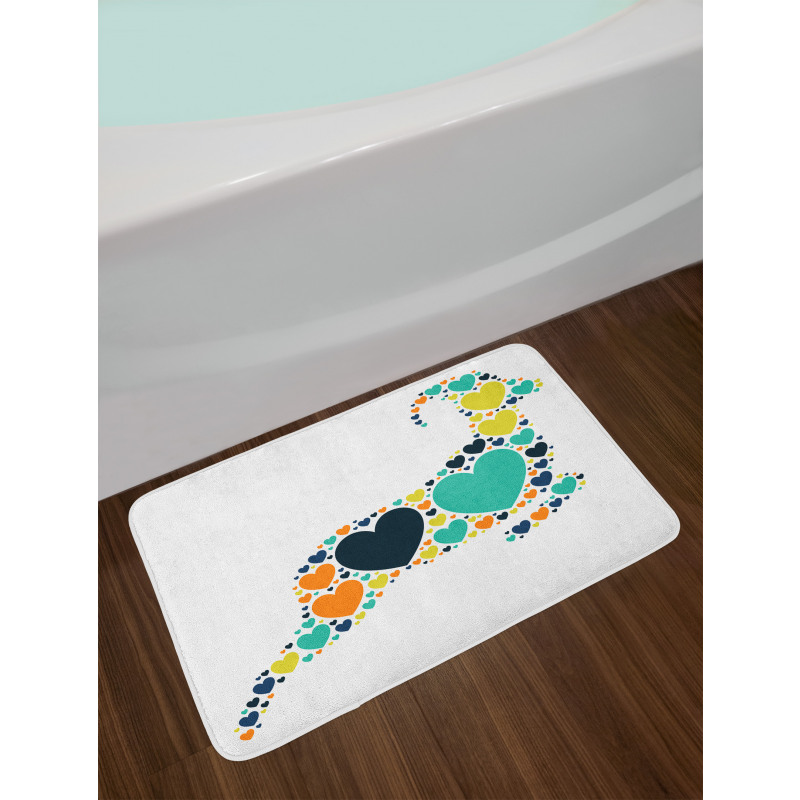 Animal Heart Silhouette Bath Mat