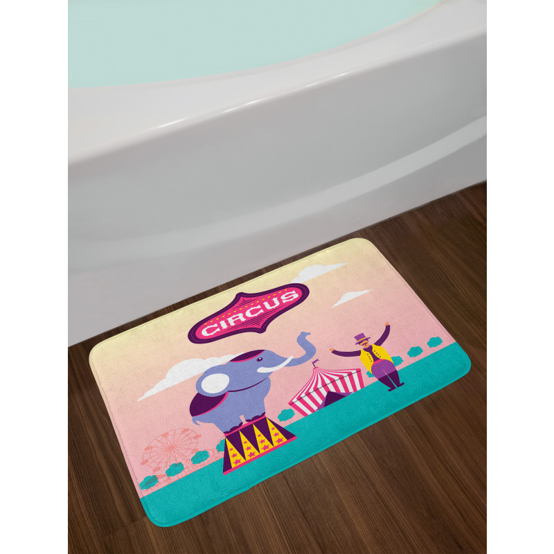 Elephant Acrobat Tent Ferris Bath Mat