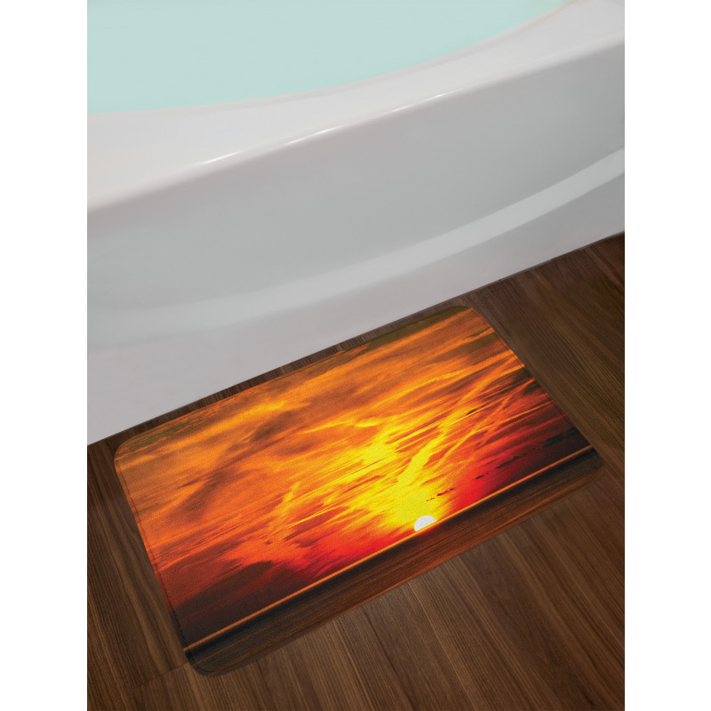 Sunset over Horizon Sea Bath Mat