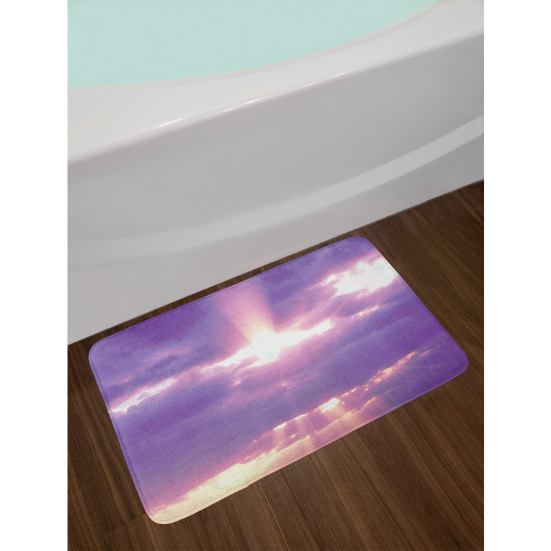 Romantic Cloudy Sky Bath Mat