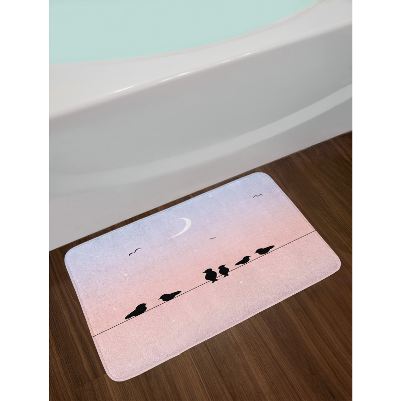 Pastel Tone Sky Moon Bath Mat