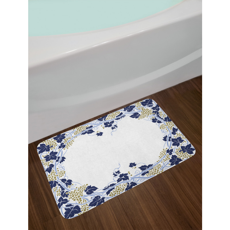 Framed Grape Leaves Graphic Bath Mat