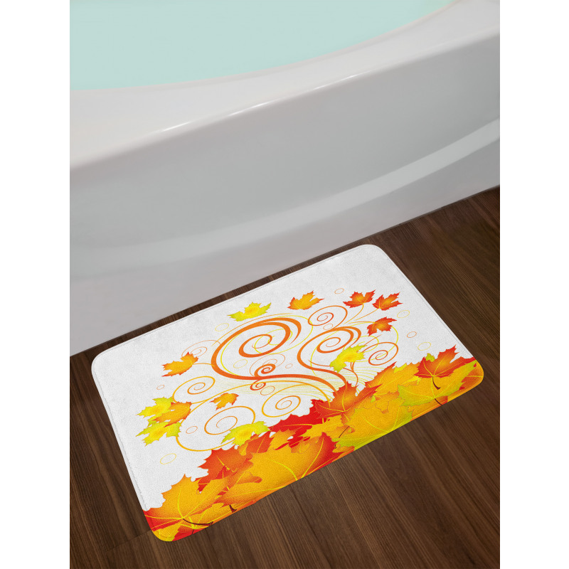 Warm Tones Grape Leaves Bath Mat