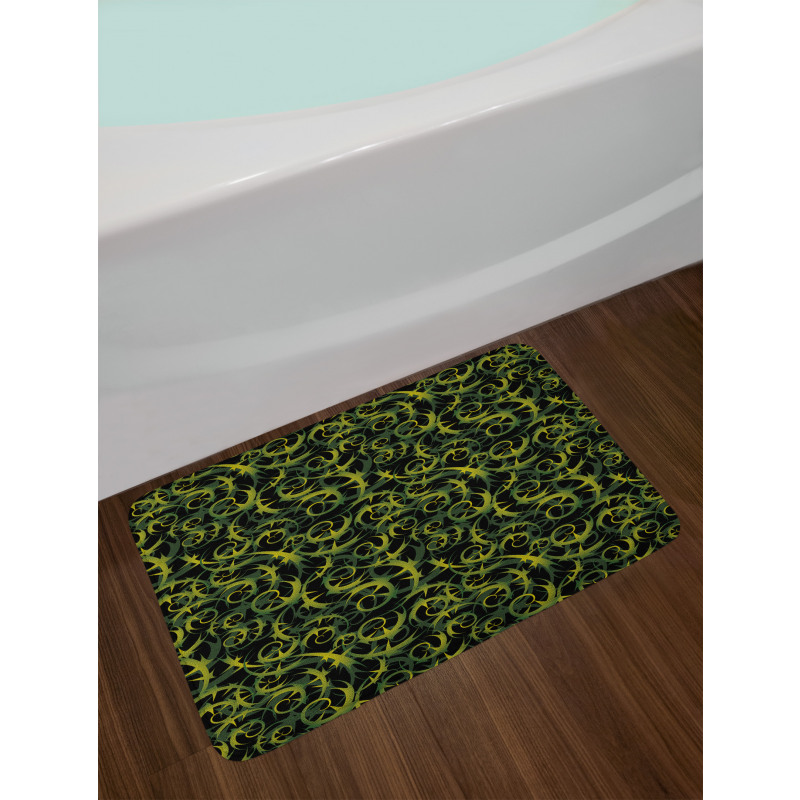 Dark Tones Abstract Ivy Grape Bath Mat