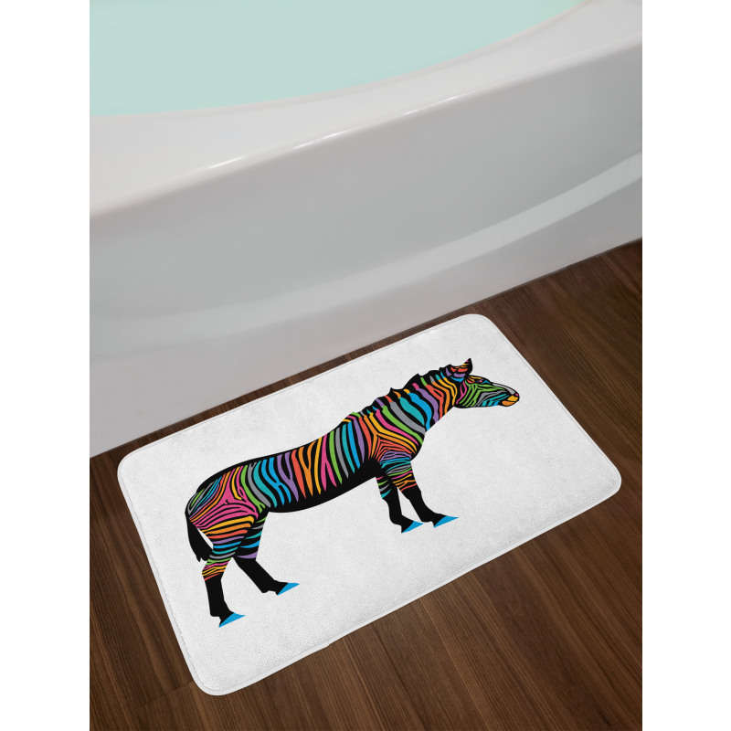 Animal Colorful Lines Bath Mat