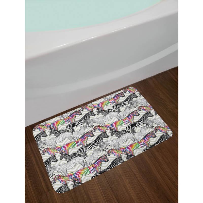 Funky Animal Chevrons Bath Mat