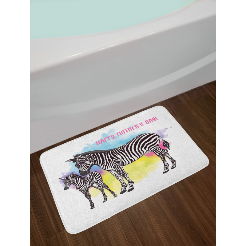 Zebras on Splashes Art Bath Mat