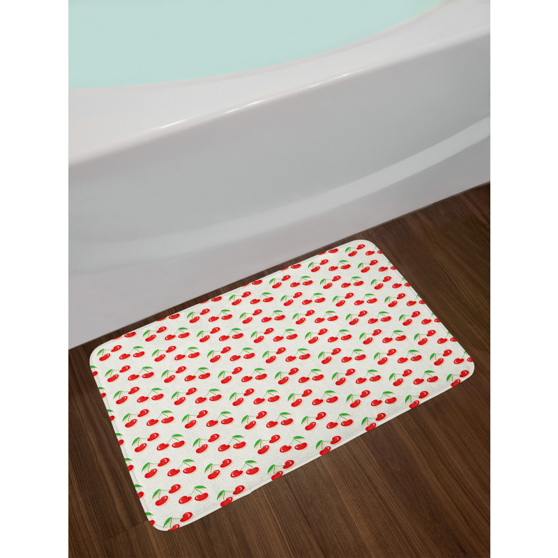 Cartoon Fruit and Leaves Bath Mat