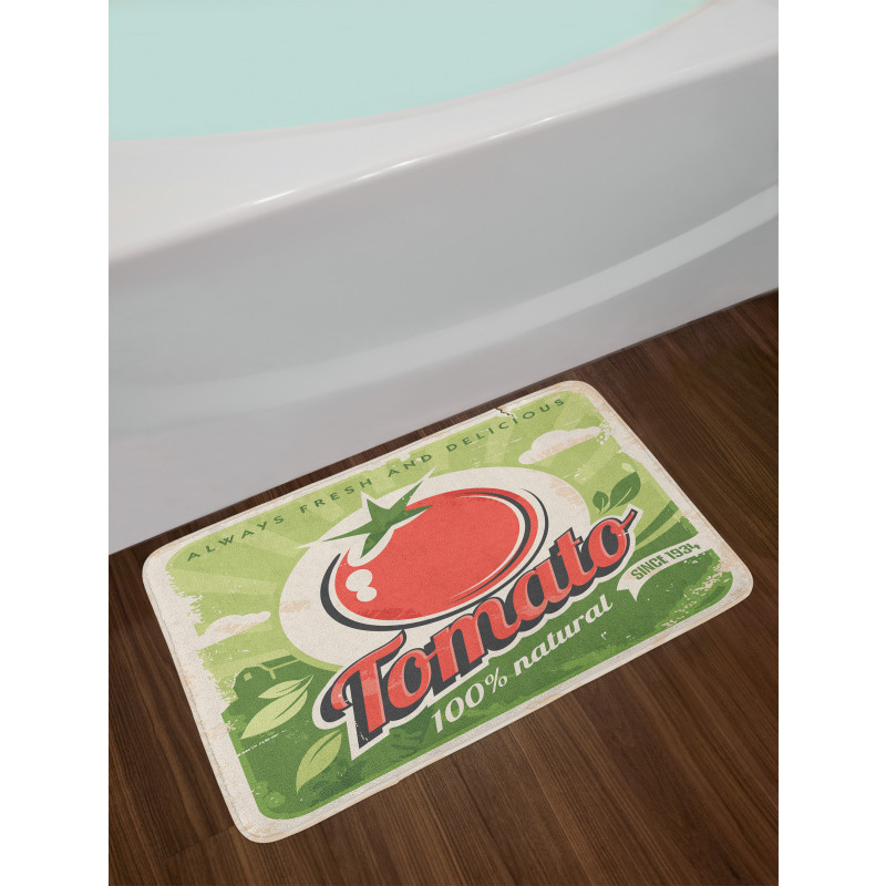 Vintage Tomato Poster Bath Mat