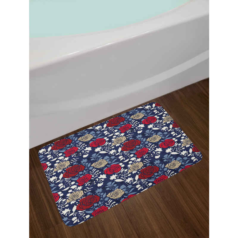 Romantic Botany Roses Art Bath Mat