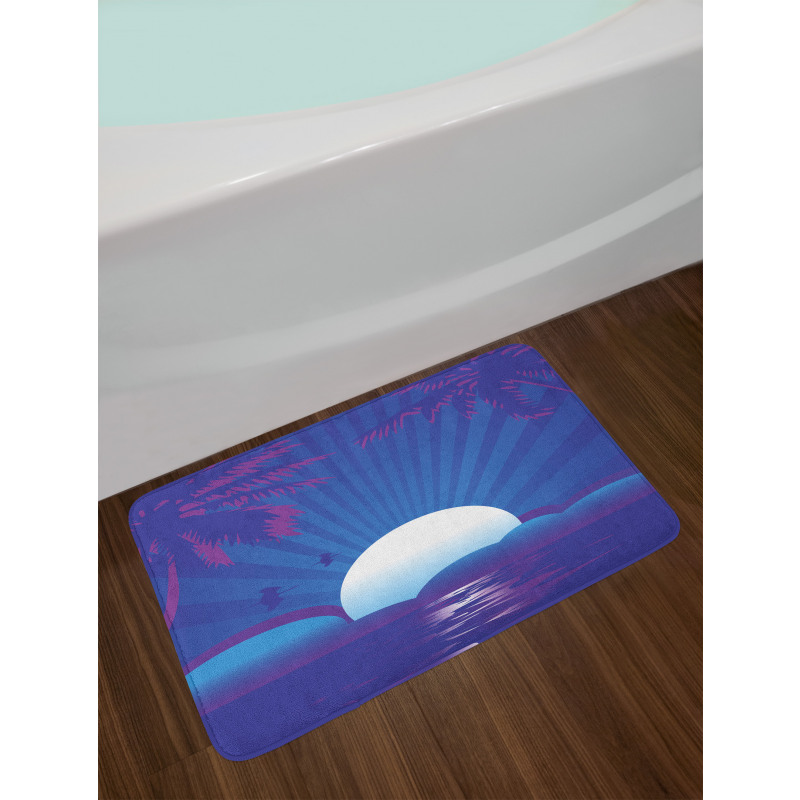 Exotic Summer Time Scene Bath Mat