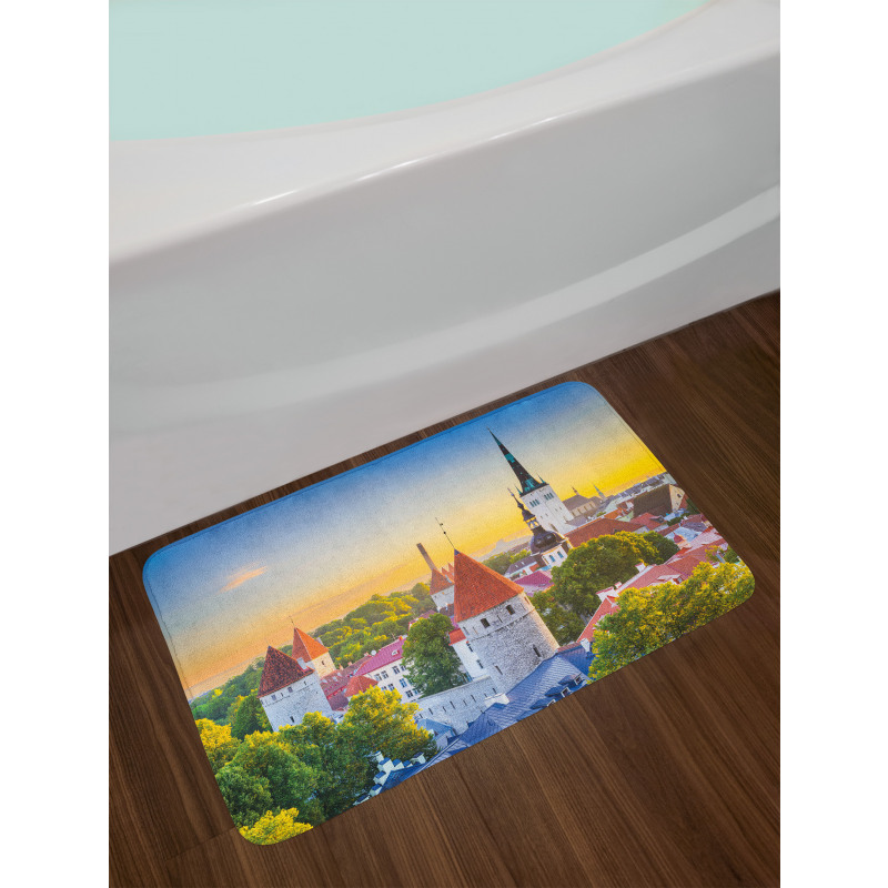 Estonia Historic Town Sunset Bath Mat