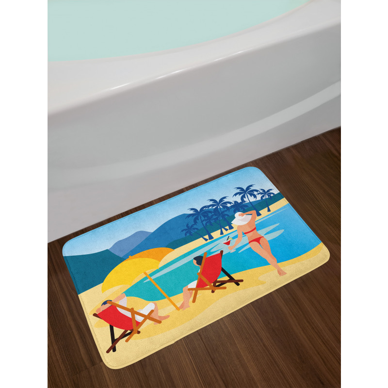 Relaxing on the Exotic Beach Bath Mat