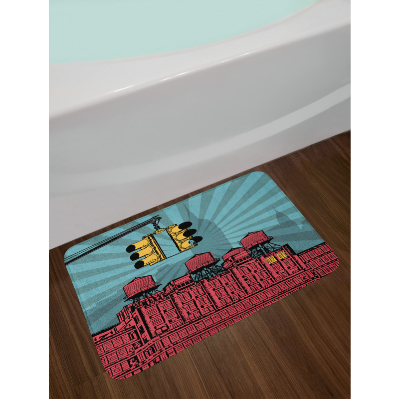 Graphical Manhattan City Bath Mat