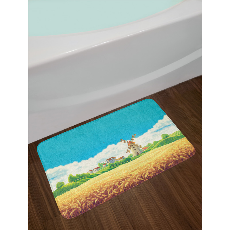 Countryside Wheat Field Bath Mat