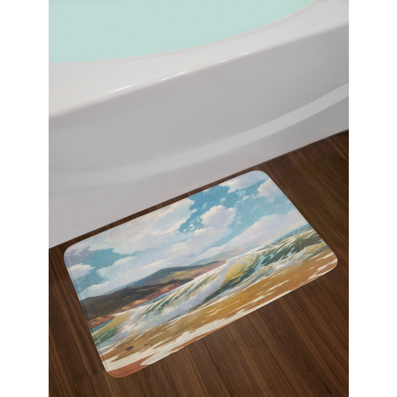 Sea Waves Coastline Bath Mat