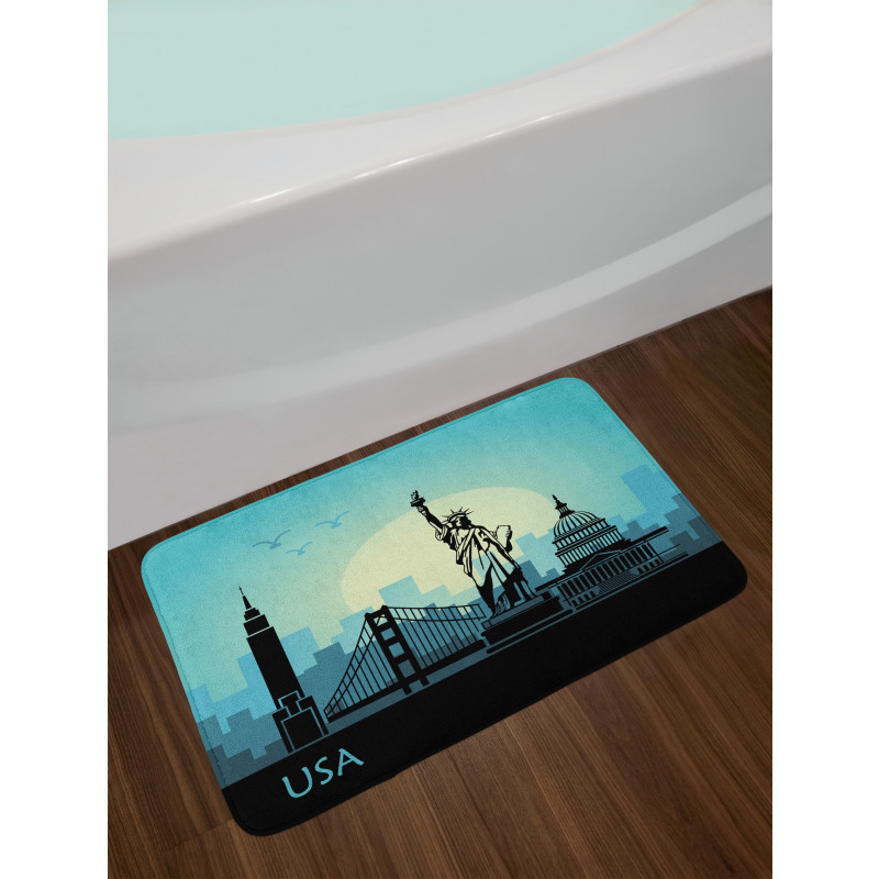 USA Skyscrapers City Skyline Bath Mat