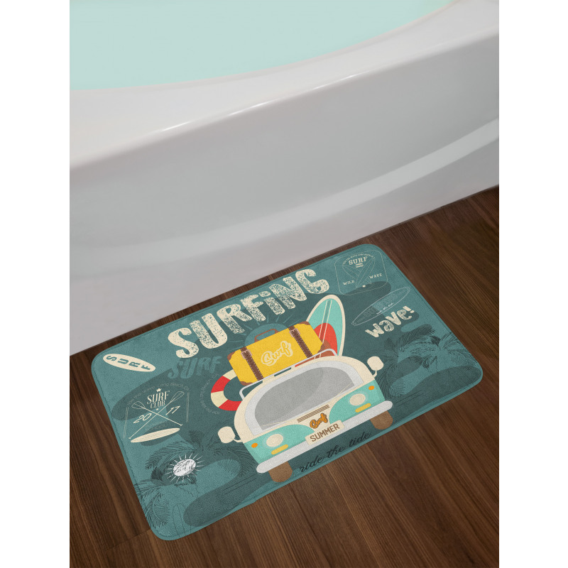 Surfing Text and Van Bath Mat