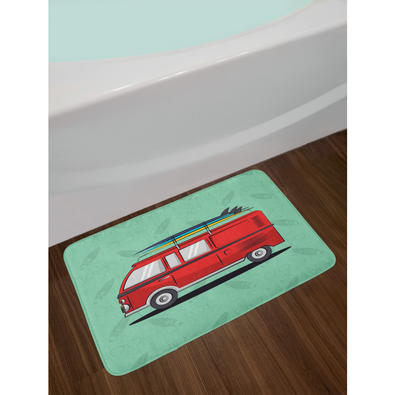 Van with Surf Boards Bath Mat