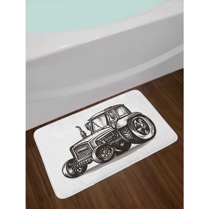 Farming Tractor Art Bath Mat