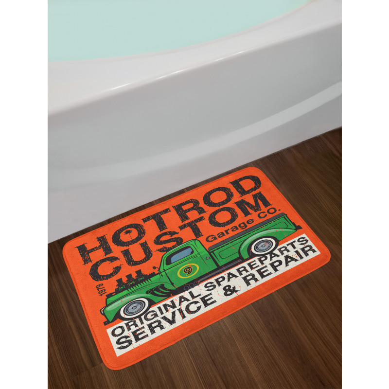 Garage Retro Vehicle Bath Mat