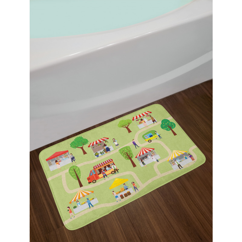 Street Food Festival Fun Bath Mat