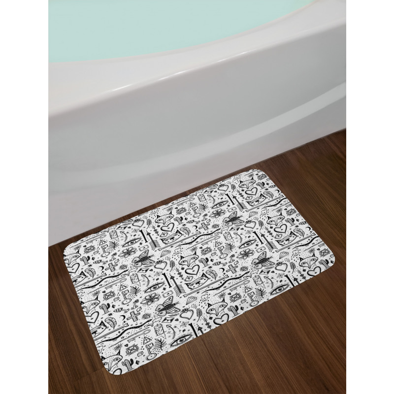 Various Primitive Elements Bath Mat