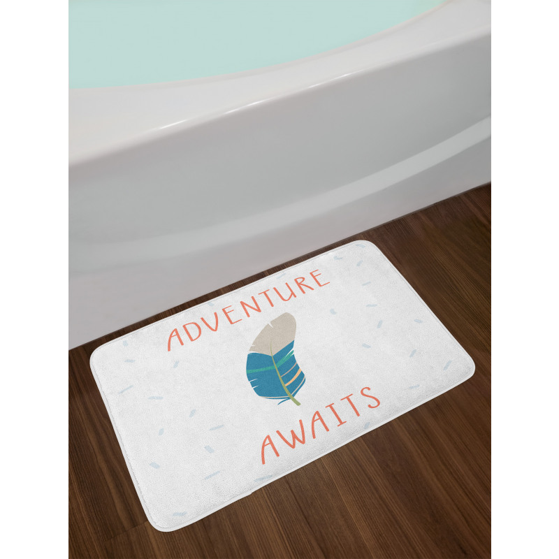 Feather and Text Bath Mat