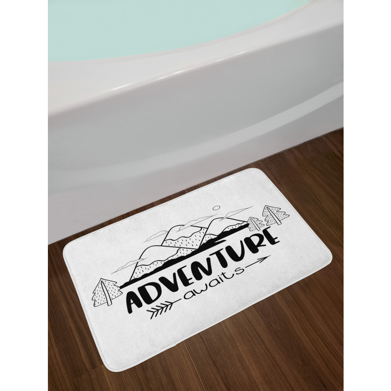 Mountain Lettering Bath Mat