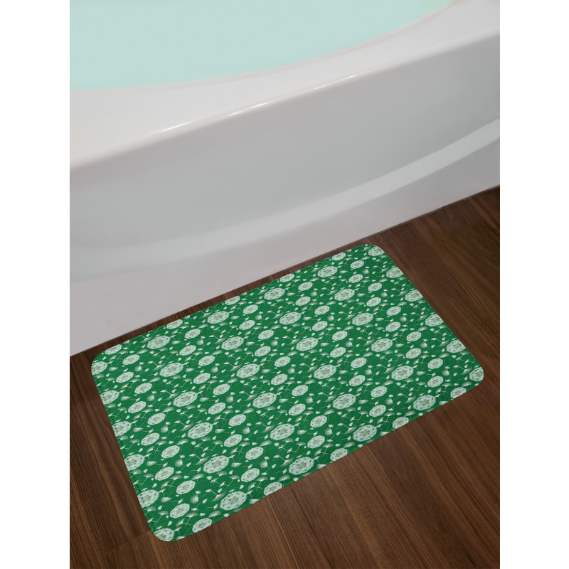 Botanical Pattern Seeds Bath Mat