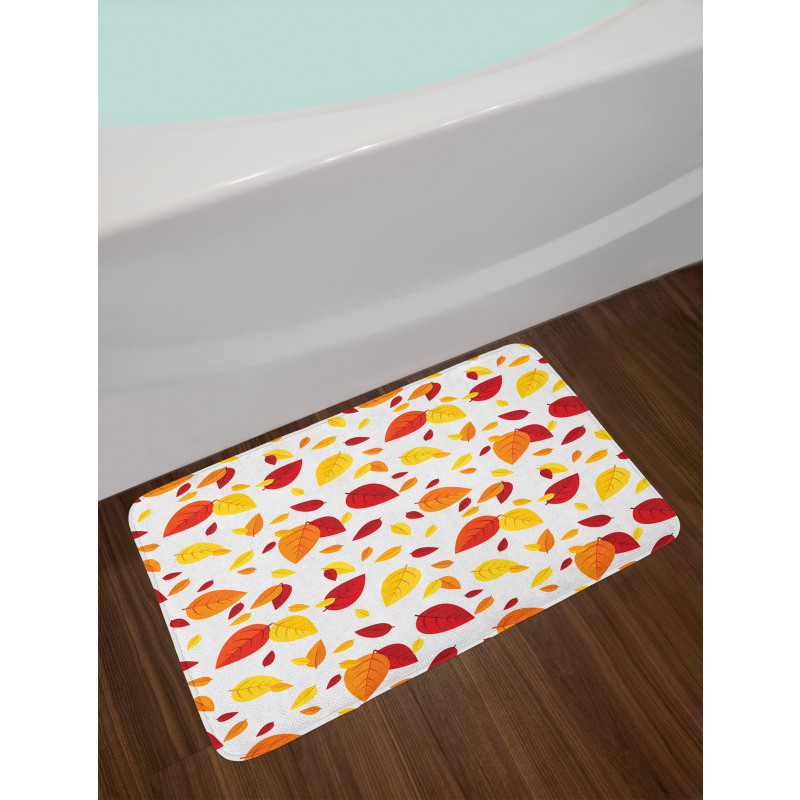 Seasonal Fall Leaves Bath Mat